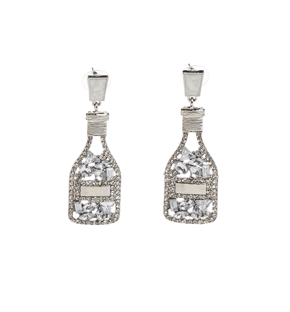 Drinks Earrings-Silver