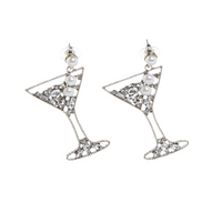 Drinks Earrings-Silver