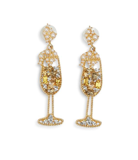 Drinks Earrings-Gold