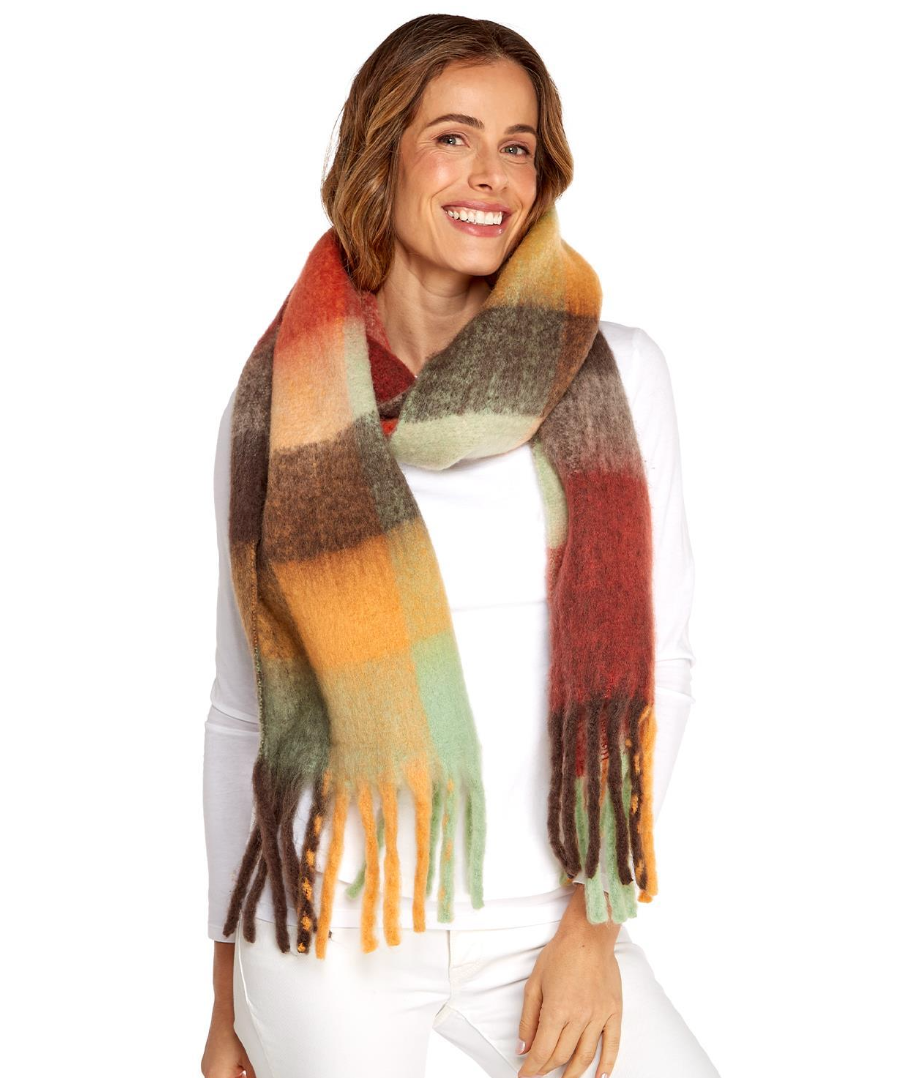 Oblong Plaid Scarf