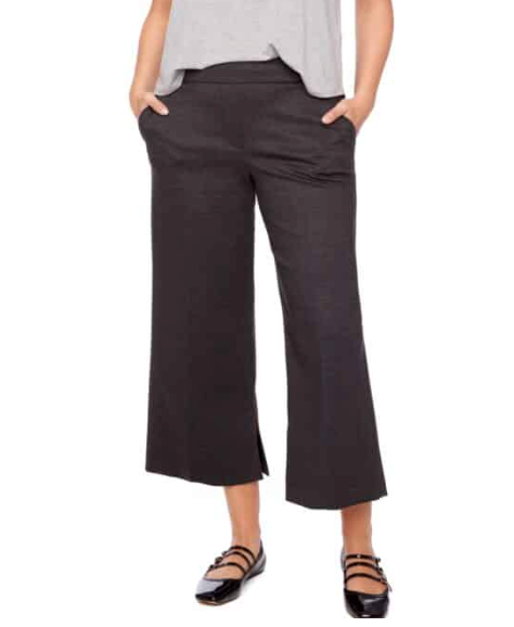 ILTM Plaid Crop Wide Pant-Charcoal