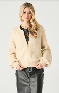 DEX Boucle Zip Bomber-Cream