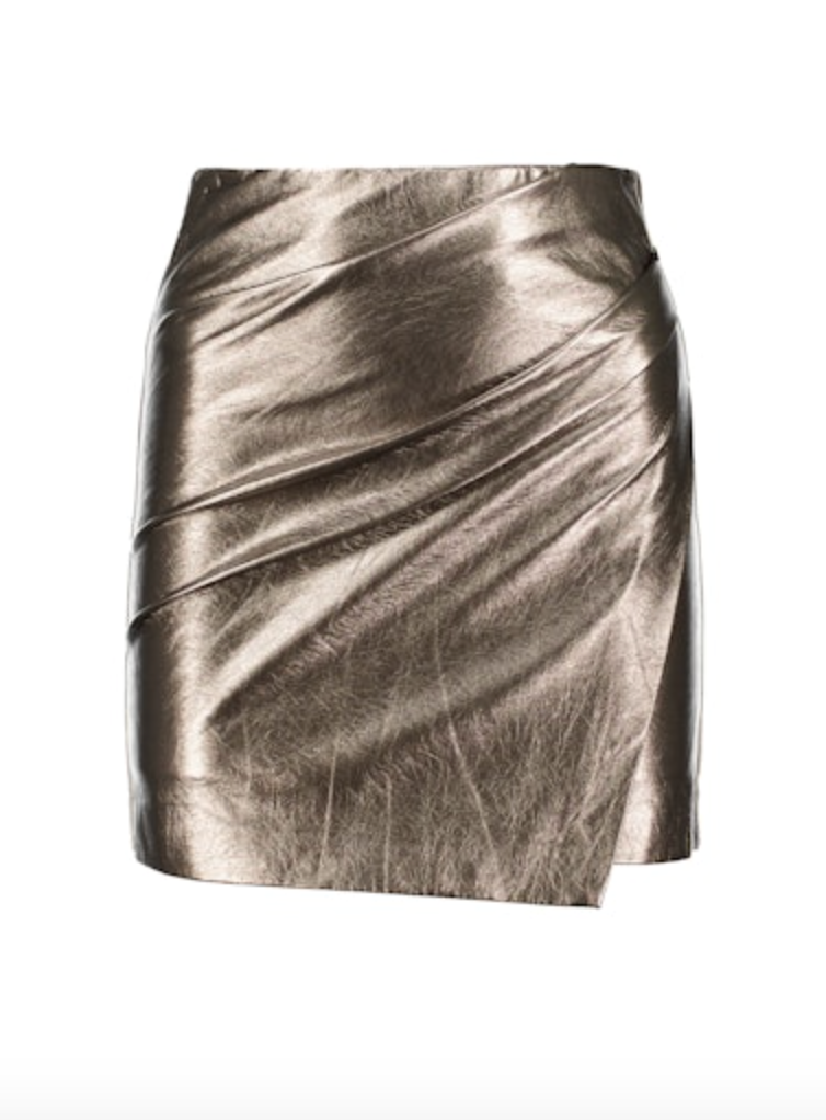 B&Y Metallic Wrap Skirt-Chrome