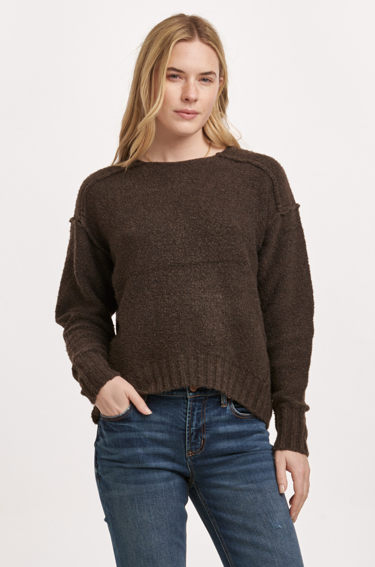 DJ Raw Seam Sweater-Brown