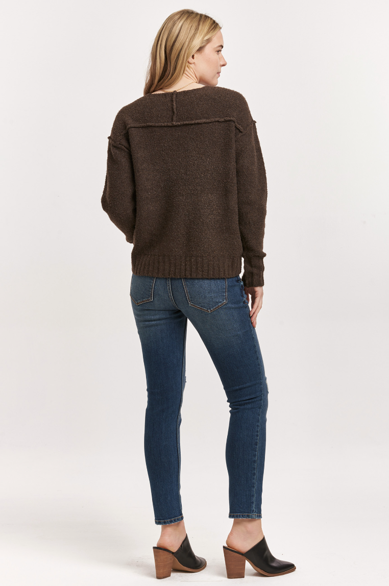 DJ Raw Seam Sweater-Brown