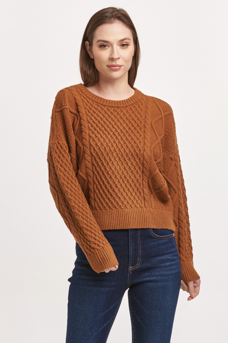 DJ Cable Knit Sweater-Pumpkin