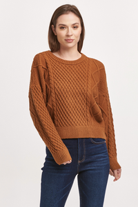 DJ Cable Knit Sweater-Pumpkin