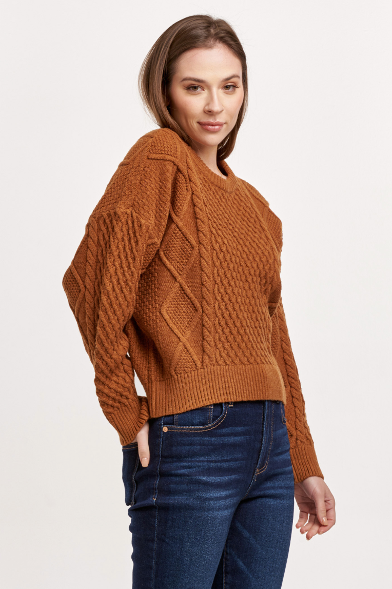 DJ Cable Knit Sweater-Pumpkin