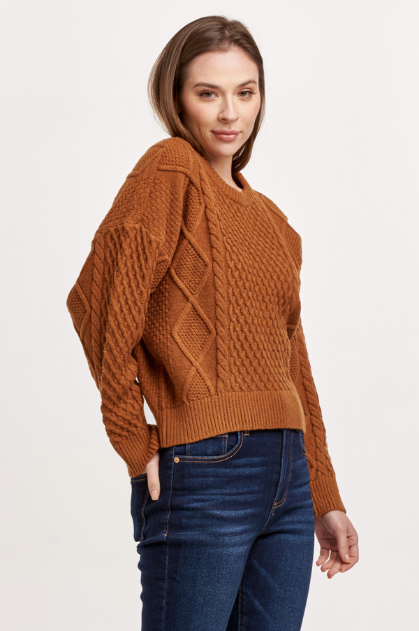 DJ Cable Knit Sweater-Pumpkin
