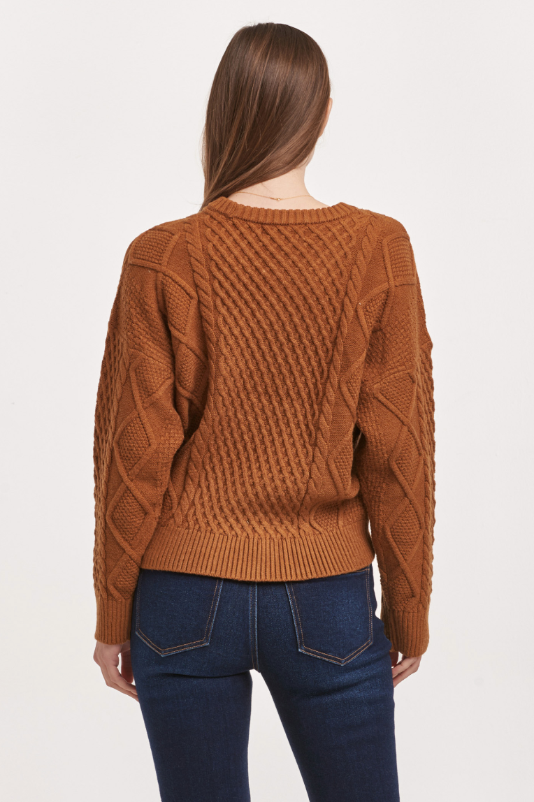 DJ Cable Knit Sweater-Pumpkin