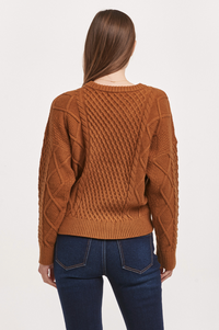 DJ Cable Knit Sweater-Pumpkin