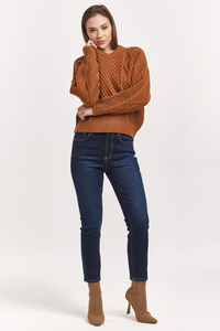 DJ Cable Knit Sweater-Pumpkin