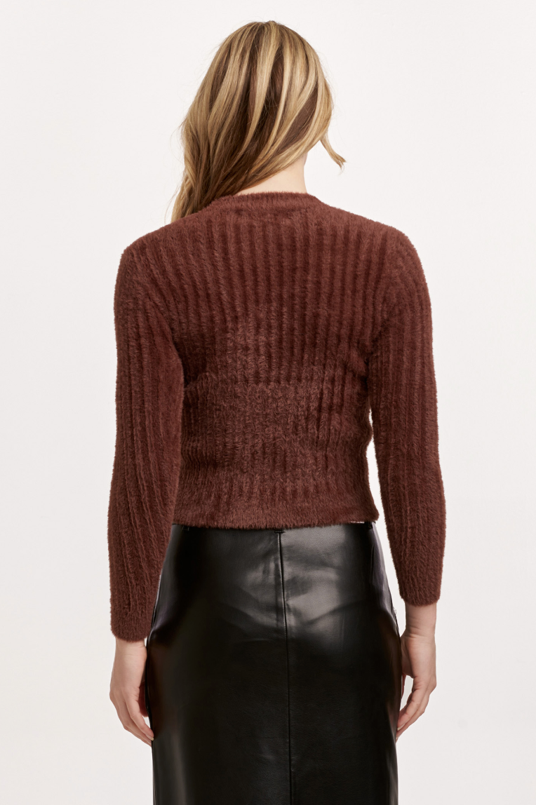 DJ Cozy Rib Sweater-Brown