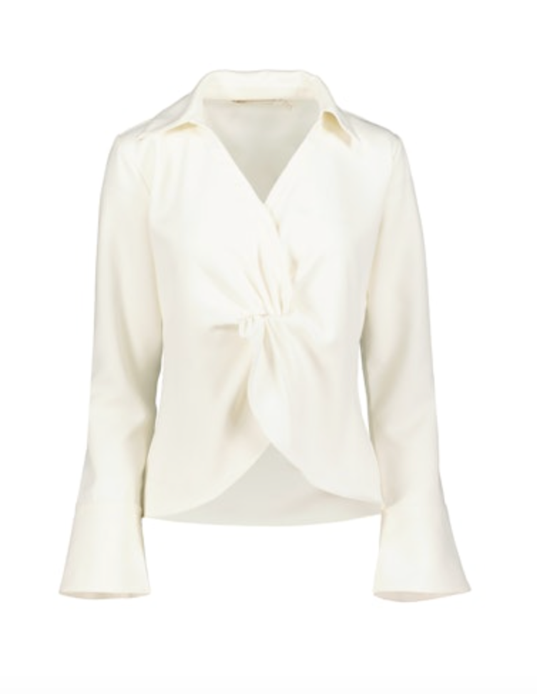 B&Y Twist Front Blouse-Ivory