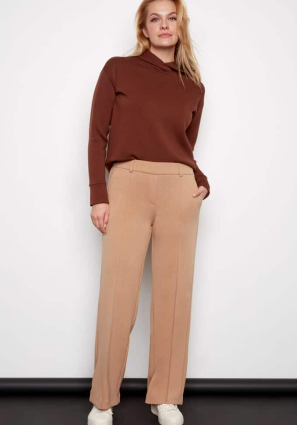 ILTM Front Seam Wide Leg Pant-Latte