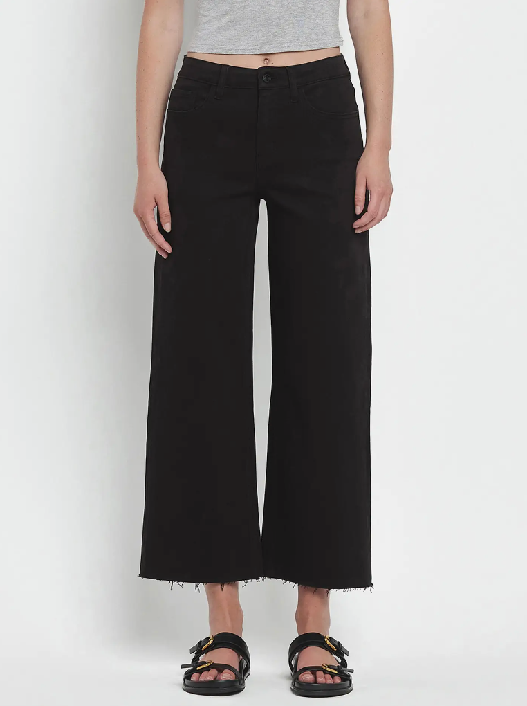 VET Wide Leg/Raw Hem-Black