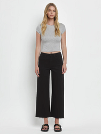 VET Wide Leg/Raw Hem-Black