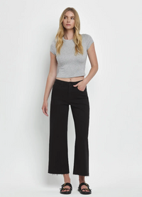 VET Wide Leg/Raw Hem-Black