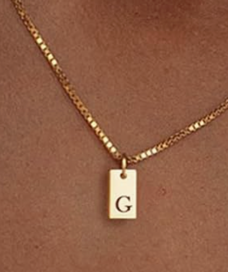 Tag Initial Necklace