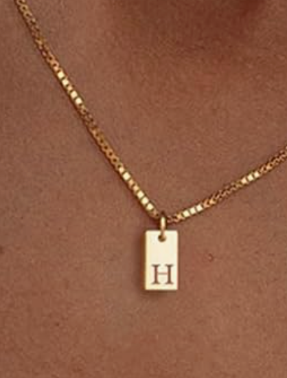 Tag Initial Necklace