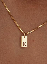 Tag Initial Necklace