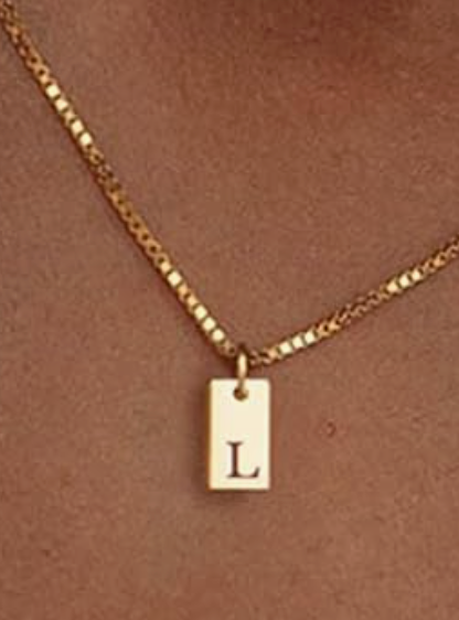 Tag Initial Necklace