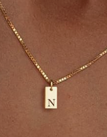 Tag Initial Necklace