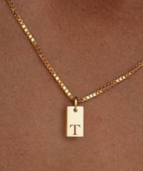 Tag Initial Necklace