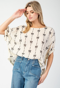 EE Flowy Bow Blouse-Ivory