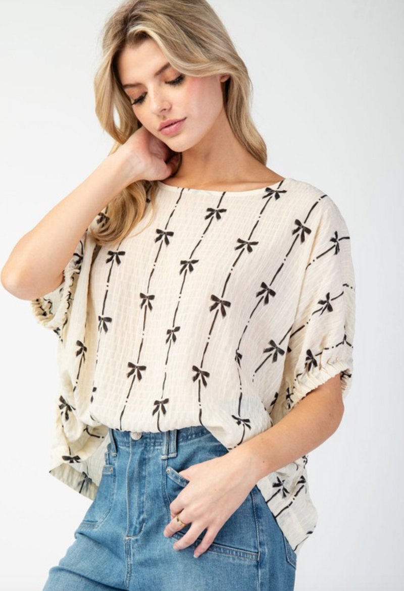 EE Flowy Bow Blouse-Ivory