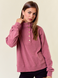 D&R Snap half Zip-Merlot