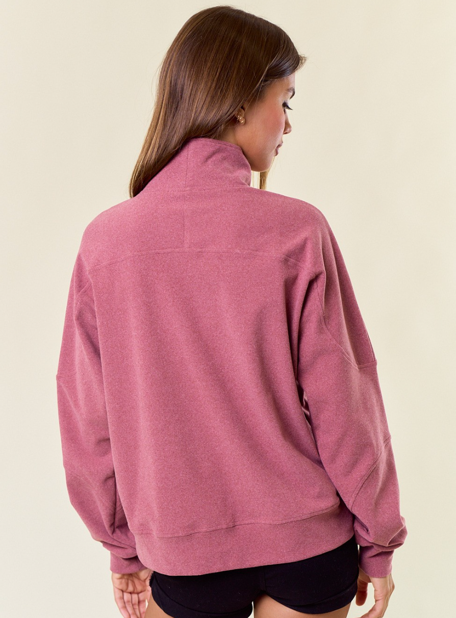 D&R Snap half Zip-Merlot