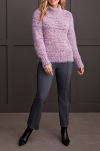 TRBL Cowl Neck Sweater-Purple