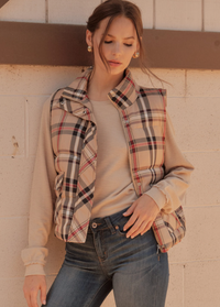 JOD Plaid Vest-Beige