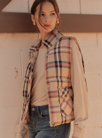 JOD Plaid Vest-Beige