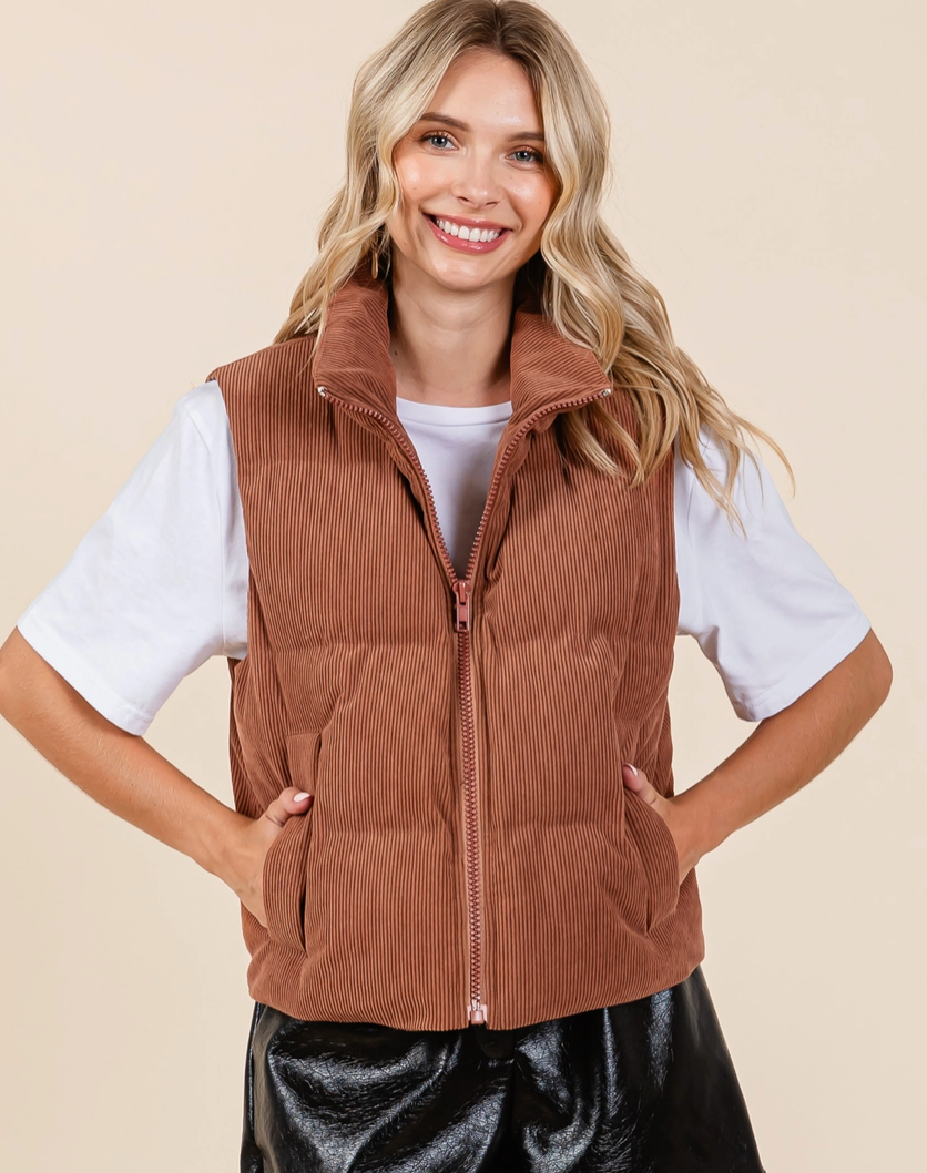 ジャケット・アウター DIESEL Corduroy Sidezip Puffer Vest Men's Hooded puffer vest in shiny ripstop | Multicolor | Diesel