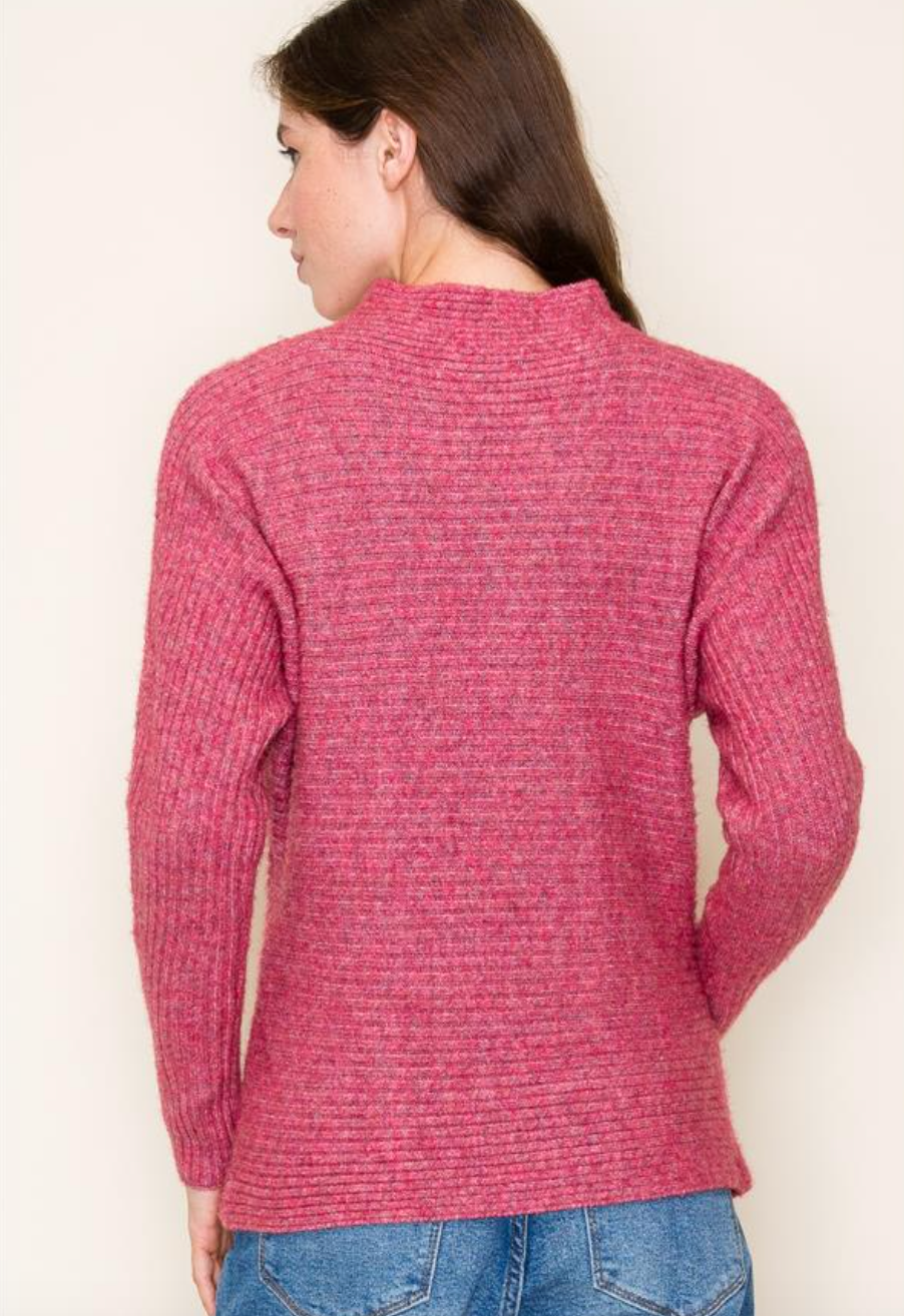 STC Ribbed Dolman Sweater-Berry