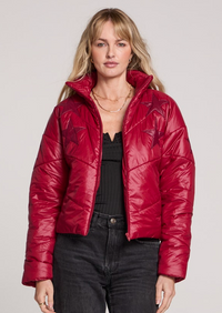 SWL Puffer Jacket w/Stars-Crimson