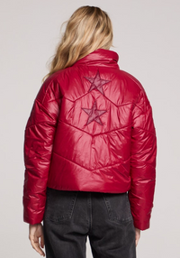 SWL Puffer Jacket w/Stars-Crimson