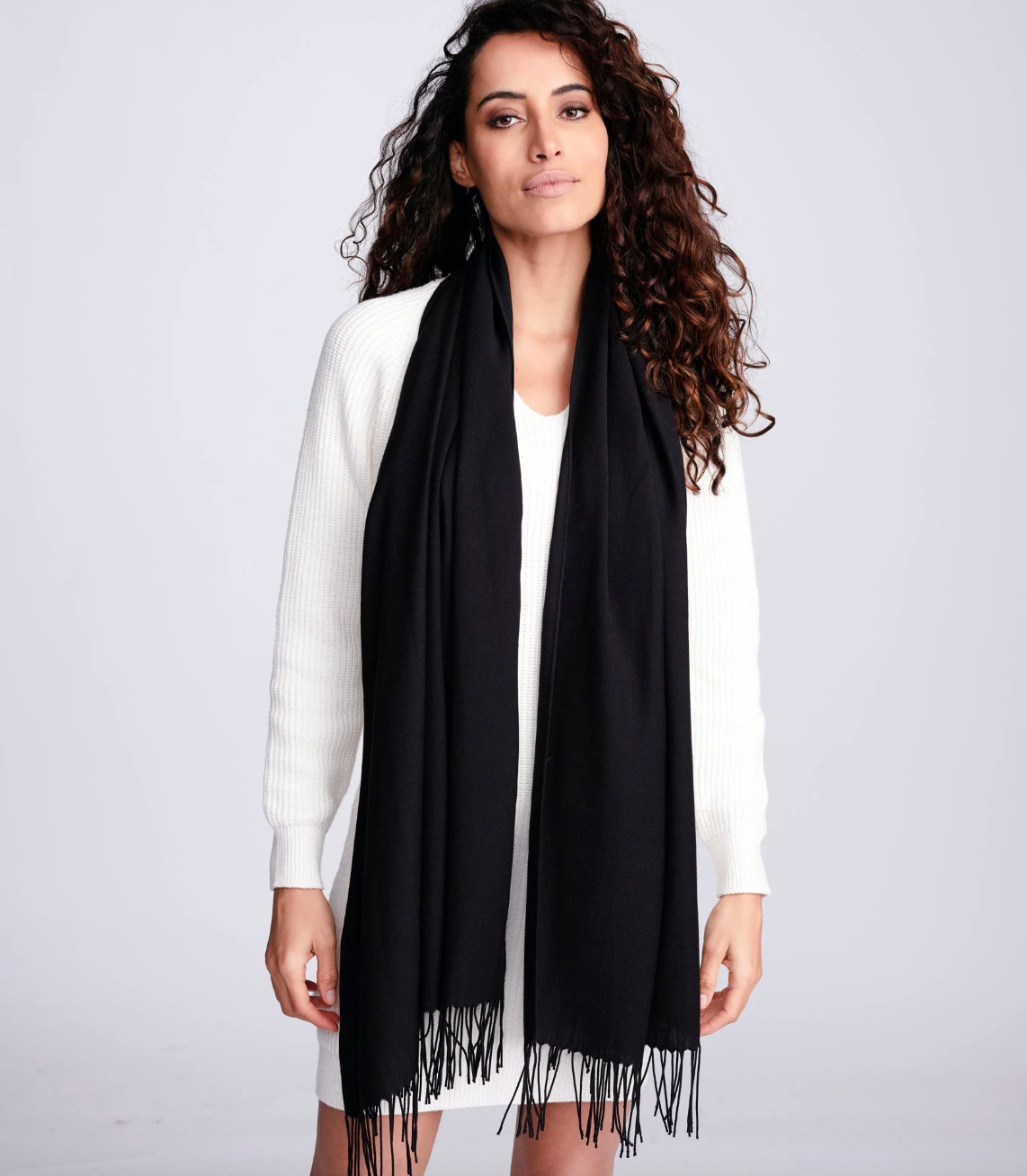 Pashmina w/Fringe-Black