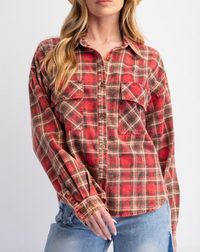 ESL Mineral Wash Button down-Red