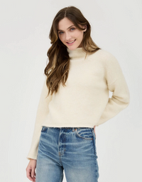 BP Turtleneck Crop Sweater-Cream