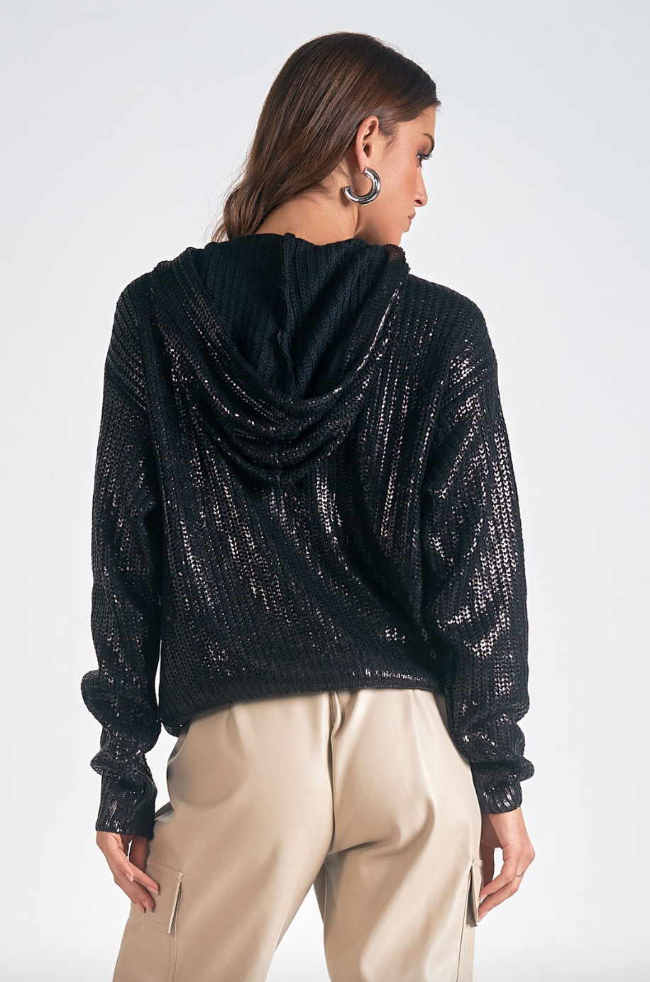 ELN Metallic Sweater Hoodie