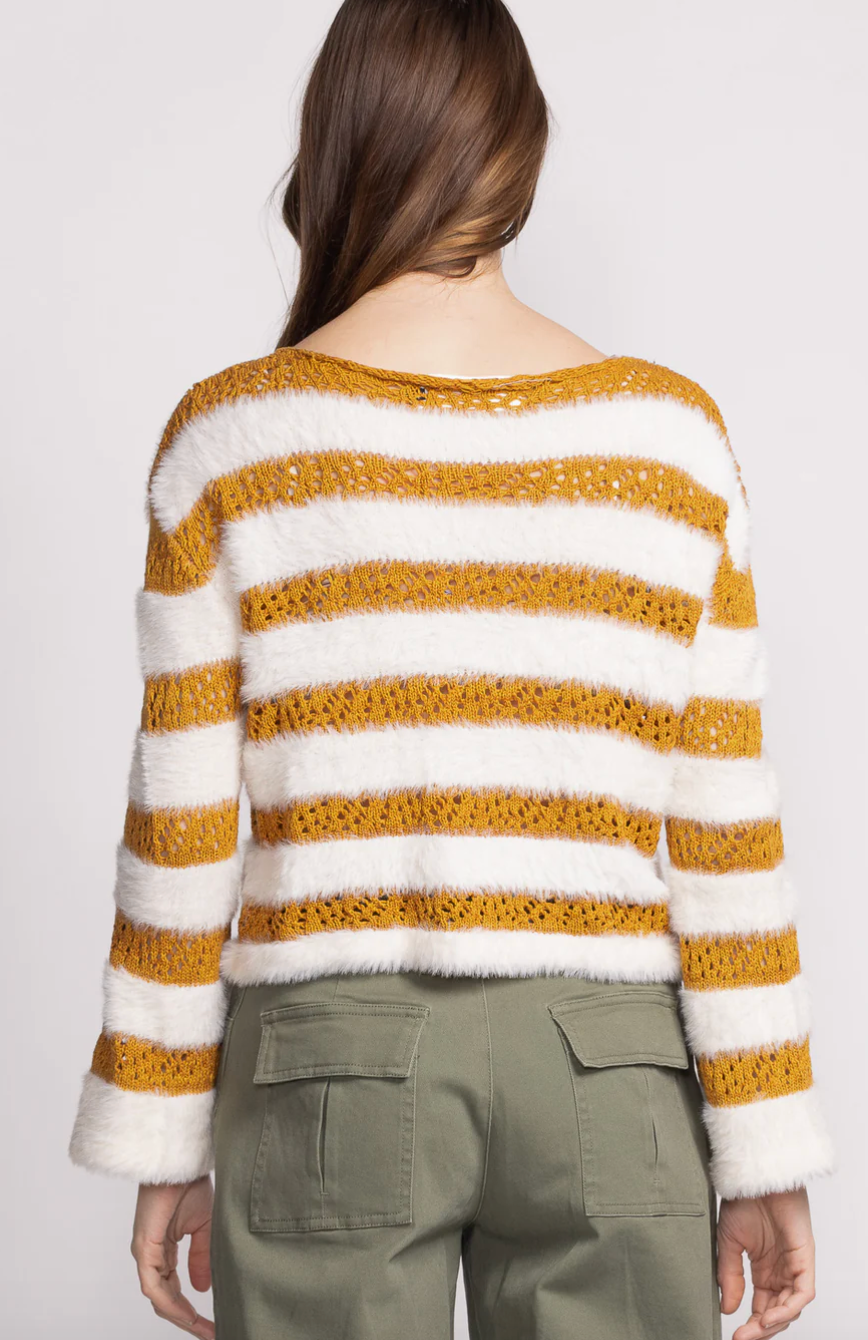 PM Striped Sweater-Mustard