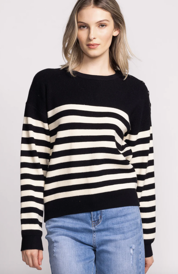 PM Black & White Stripe Sweater