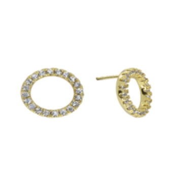 SA Circle CZ Earrings