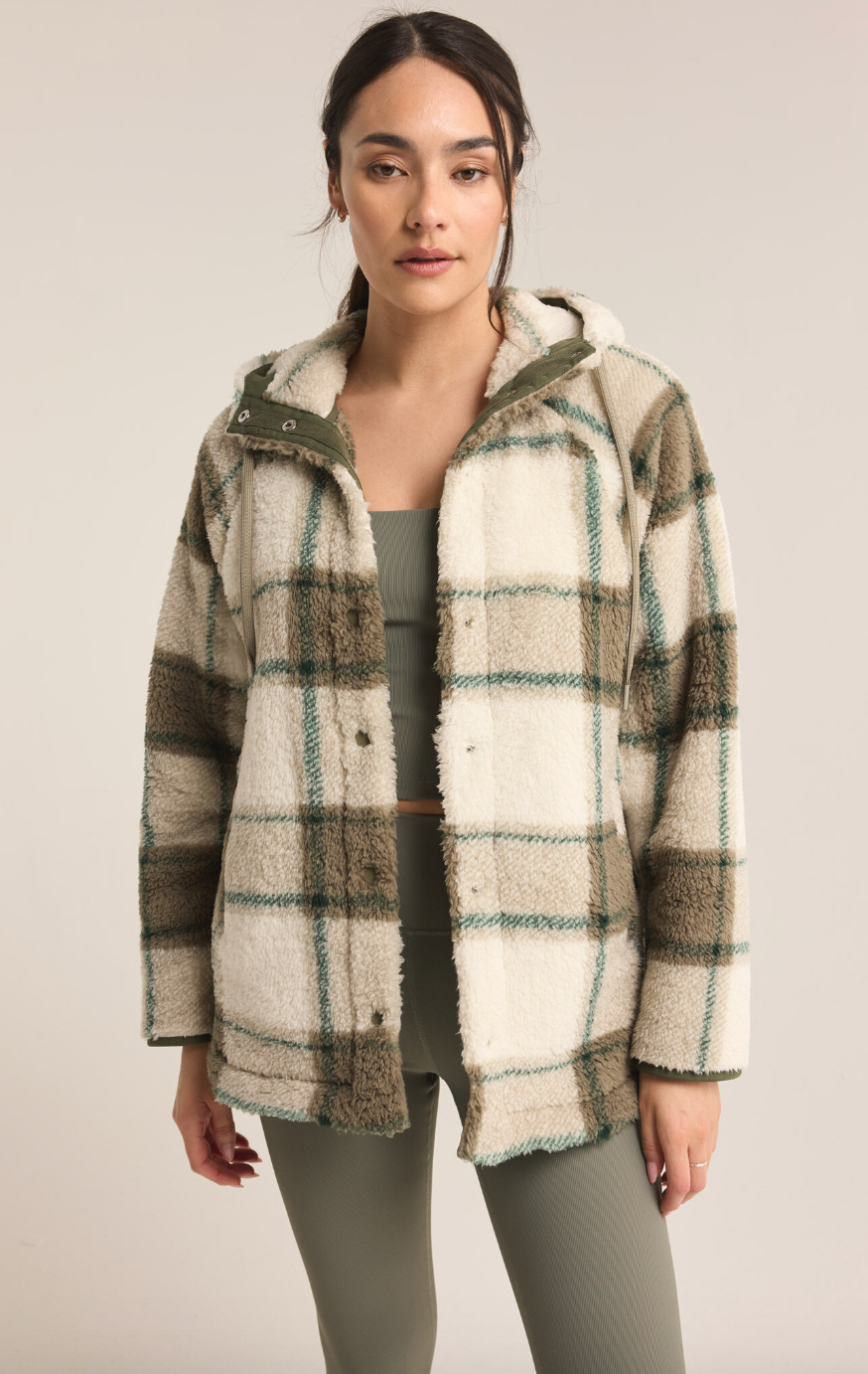 Zsup Plaid Fleece Shacket