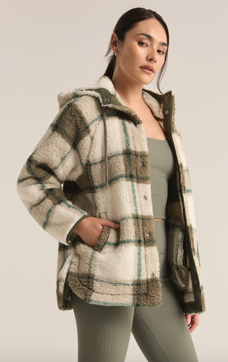 Zsup Plaid Fleece Shacket