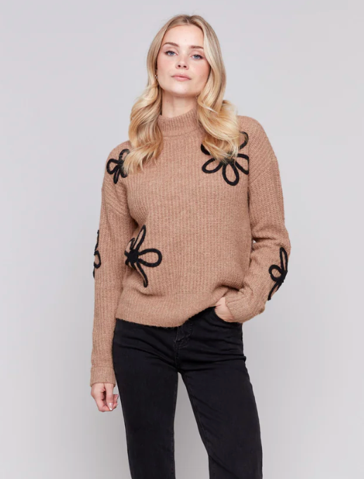 CHB Floral Sweater-Truffle