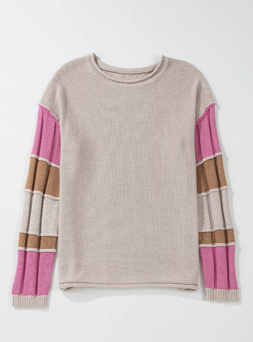 Colorblock Sleeve Sweater-DOORBUSTER